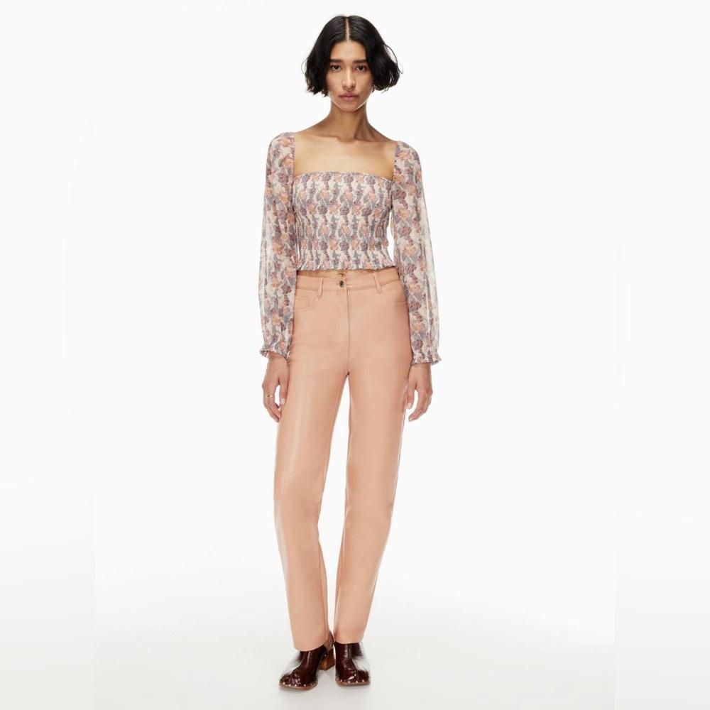 Aritzia Wilfred The Melina Faux Leather Trousers - Soft Teracotta - 6